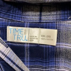 Time and Tru blue plaid dress